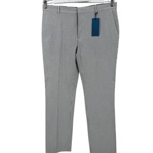 New Fairlane Straight Fit Stretch Seersucker Trouser Mens 35x32 Grey White